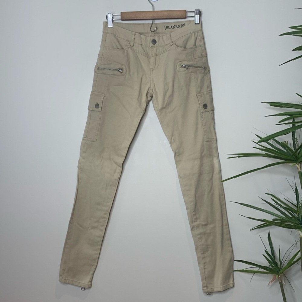 Blank NYC | Khaki Tan Skinny Cargo Zipper 6 Pocket Jeans Pants 26